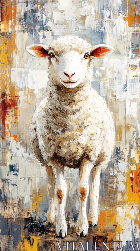 AI ART Textured Sheep Artwork