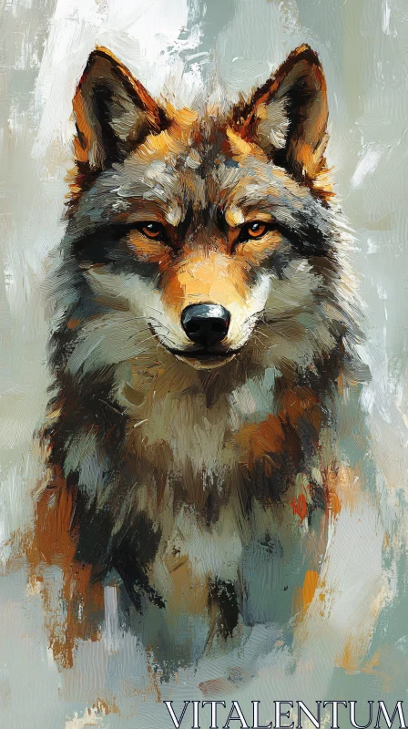 AI ART Expressive Wolf Brushstroke Painting