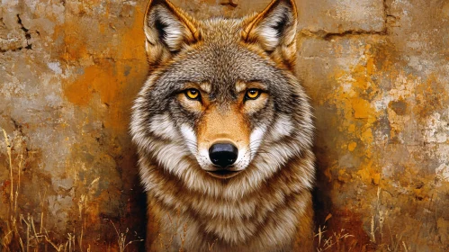 Wolf Artwork with Earthen Backdrop