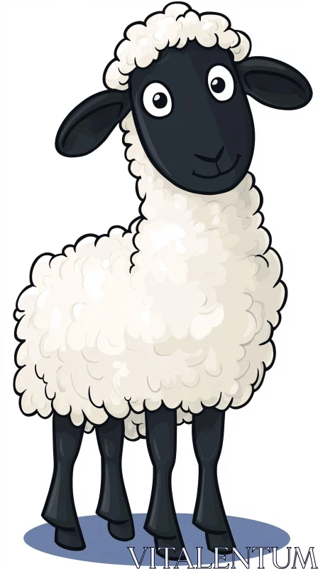 AI ART Adorable Cartoon Sheep Character