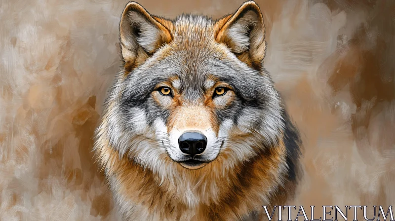 AI ART Wolf in Artful Brushstrokes