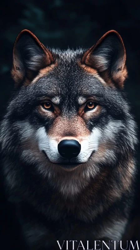 AI ART Wolf Portrait In Nature