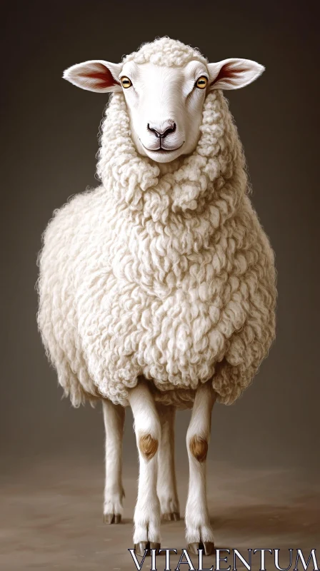 AI ART Detailed Sheep Portrait