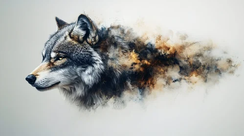 Ethereal Abstract Wolf Art