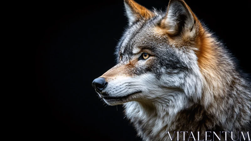 AI ART Wild Wolf Close-Up