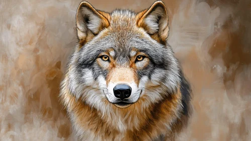 Wolf in Artful Brushstrokes