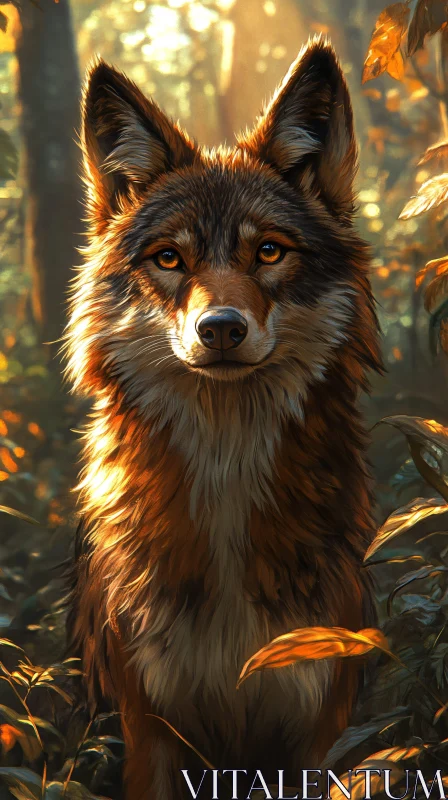 AI ART Fox Amidst Golden Leaves