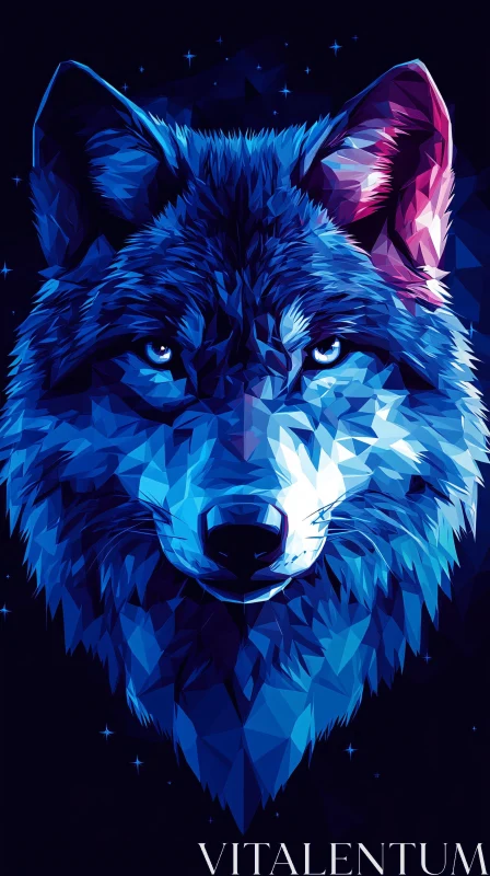 AI ART Abstract Geometric Wolf