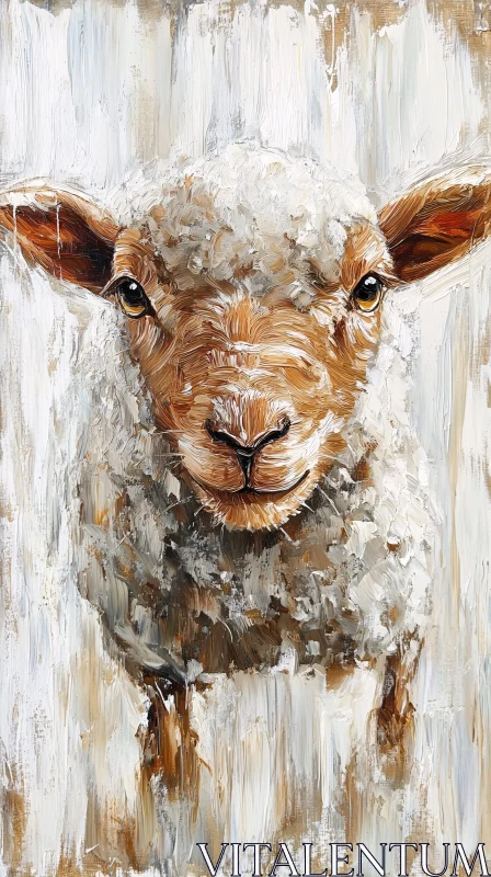 AI ART Sheep Portrait in Oils