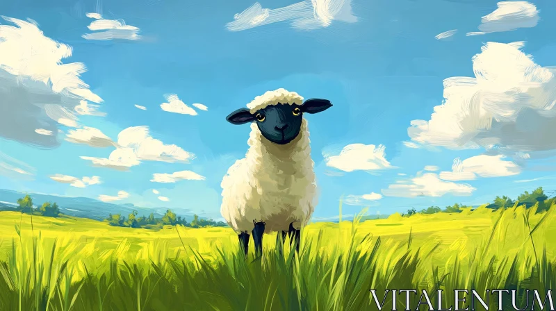 AI ART Pastoral Sheep Art