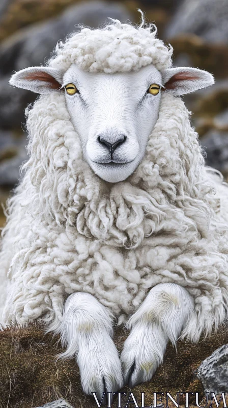 AI ART Portrait of Peaceful Sheep