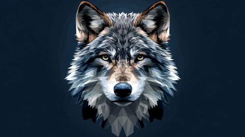 Artistic Wolf Head in Geometric Shapes