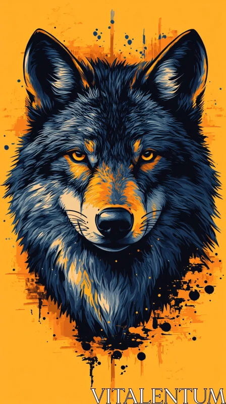 AI ART Vivid Wolf Face Artistic Rendering