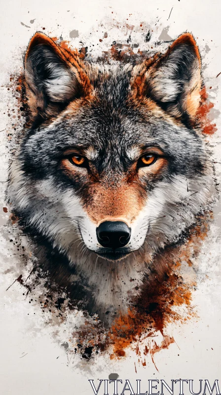 AI ART Wolf Portrait Art