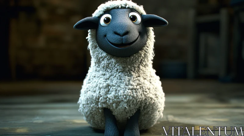 AI ART Adorable Cartoon Sheep