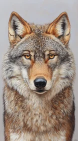 Wolf's Intense Gaze in Portrait