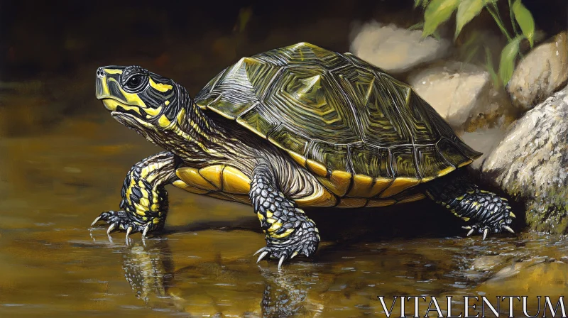 Turtle by the Water's Edge Painting