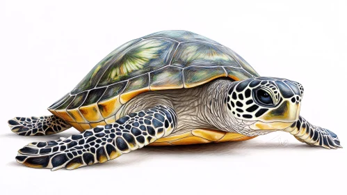 Detailed Turtle Artistic Rendering