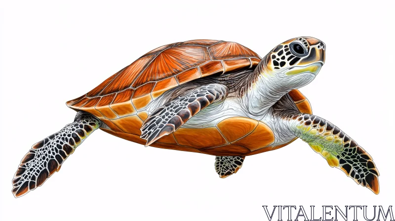 AI ART Artistic Marine Turtle Representation