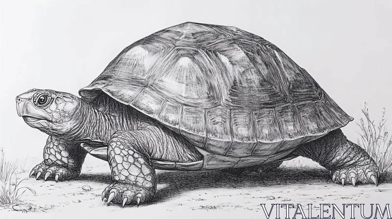 AI ART Intricate Turtle Drawing