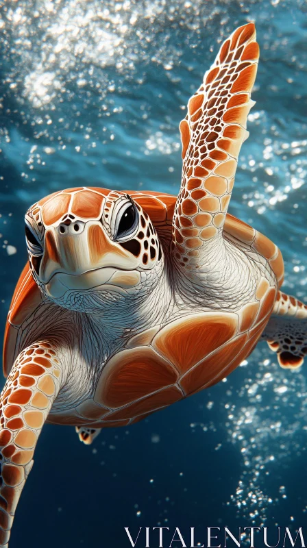 AI ART Marine Turtle Swimming Elegance