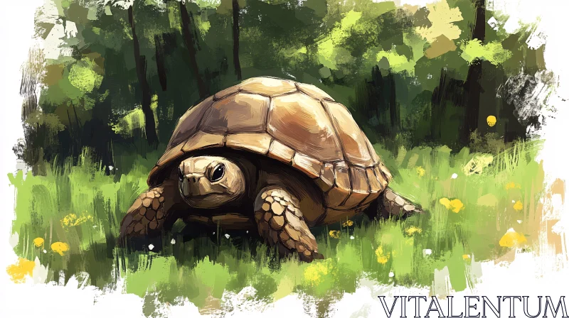 AI ART Tortoise Painting in Nature