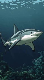 Underwater Shark Art