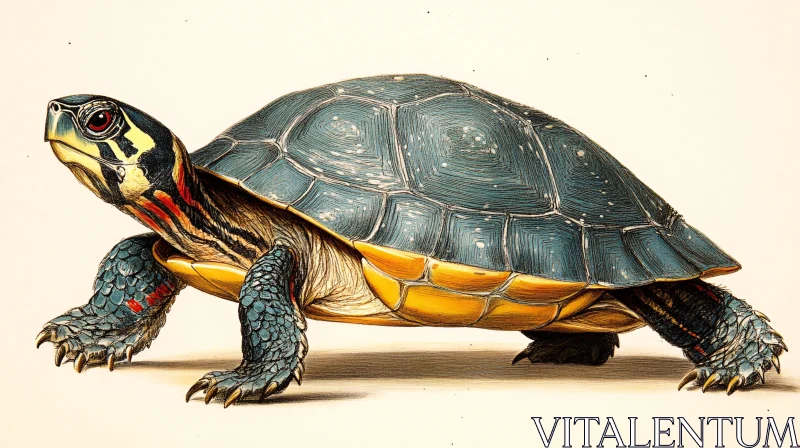 AI ART Intricate Turtle Illustration