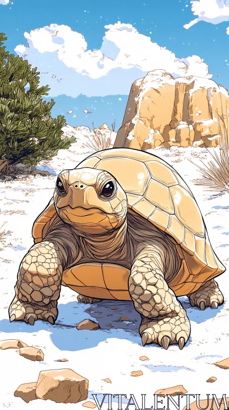 AI ART Desert Tortoise Illustration