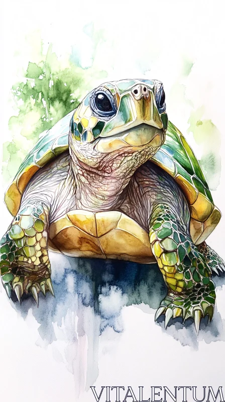 AI ART Turtle Watercolor Painting