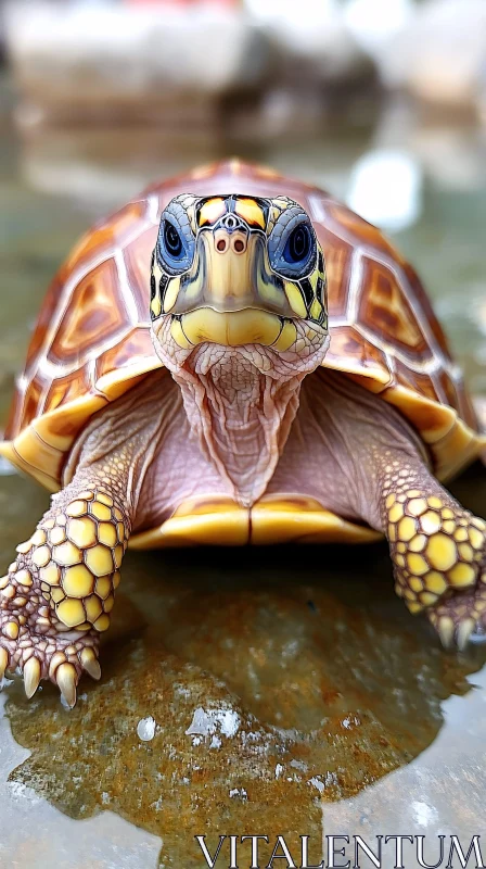 AI ART Turtle Close-up with Detailed Scales