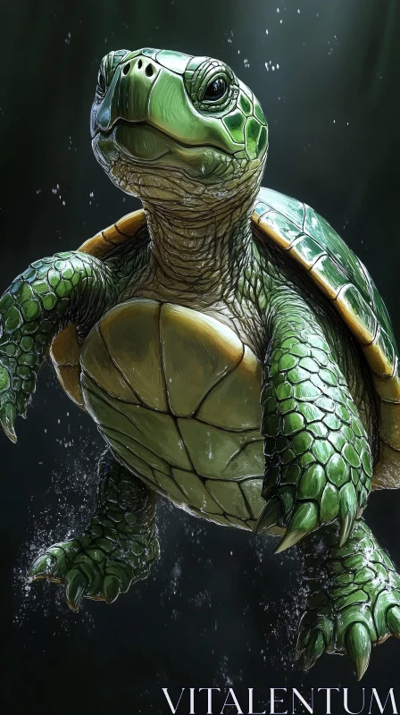 AI ART Lifelike Ocean Turtle Portrait