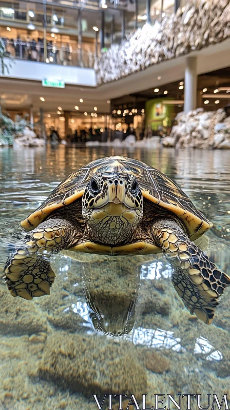Swimming Turtle in Clear Water
