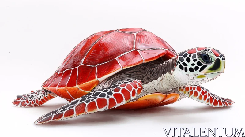 AI ART Turtle Artwork with Intricate Shell Design