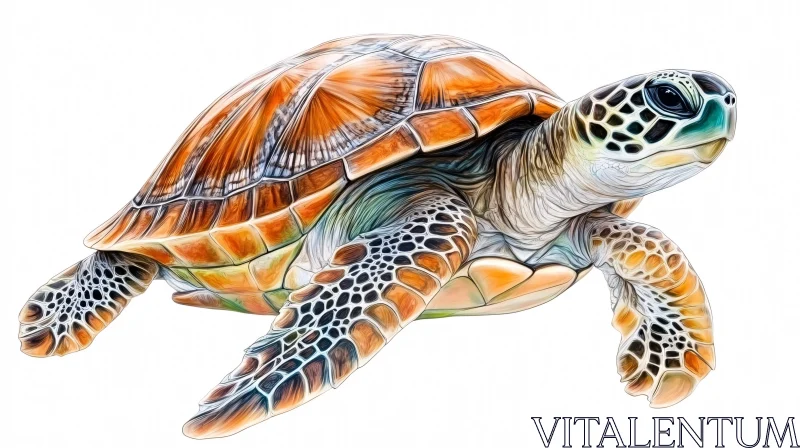 AI ART Vivid Turtle Artwork