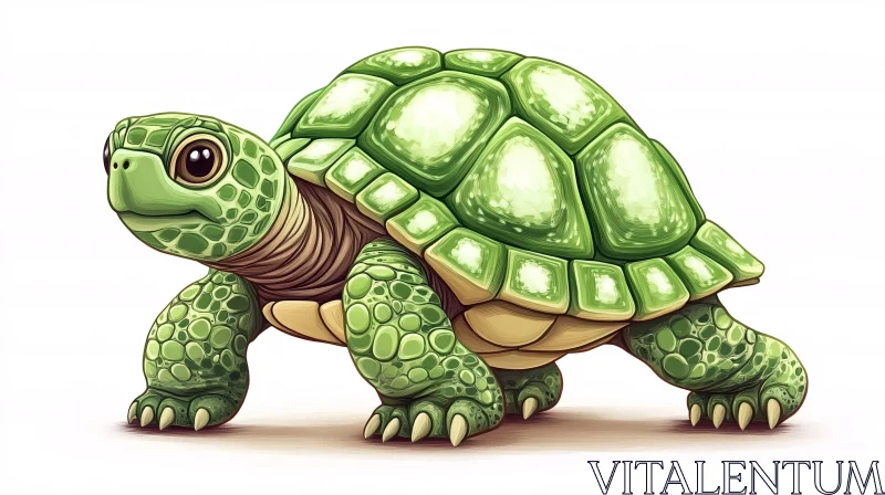 AI ART Adorable Green Turtle Art