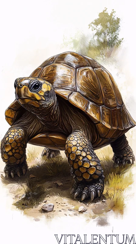 AI ART Detailed Turtle Art