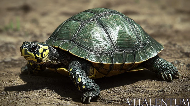 AI ART Close-Up of a Tortoise