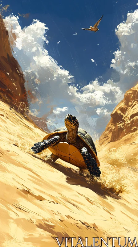 AI ART Turtle Adventure in the Desert