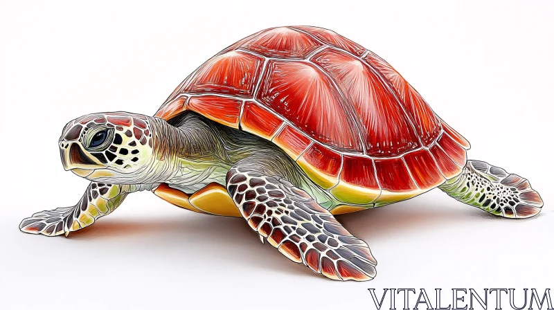 AI ART Colorful Turtle Illustration