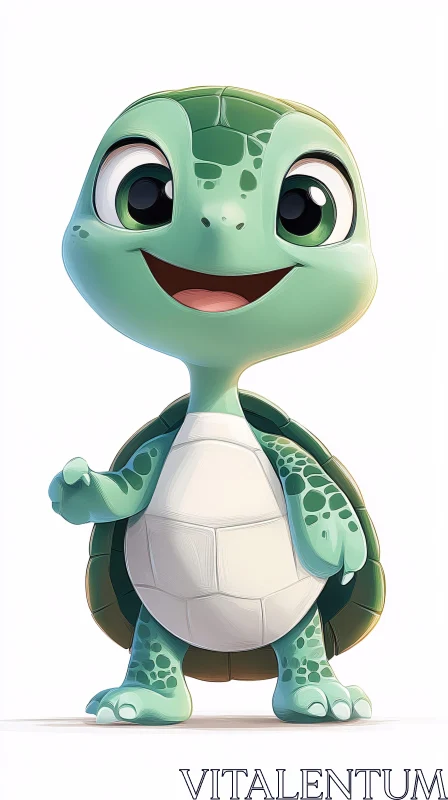 Playful Cartoon Turtle Illustration AI Image