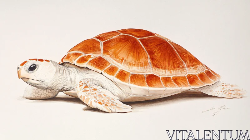 AI ART Turtle Artwork with Detailed Shell