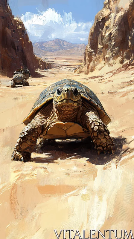 AI ART Desert Tortoise in Expansive Landscape