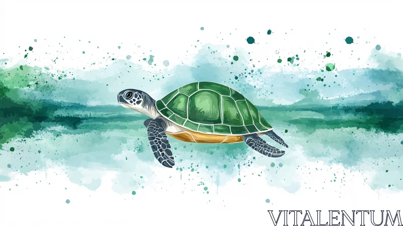 AI ART Artistic Sea Turtle Painting