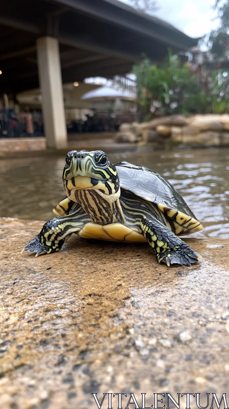 AI ART Captivating Turtle near Water