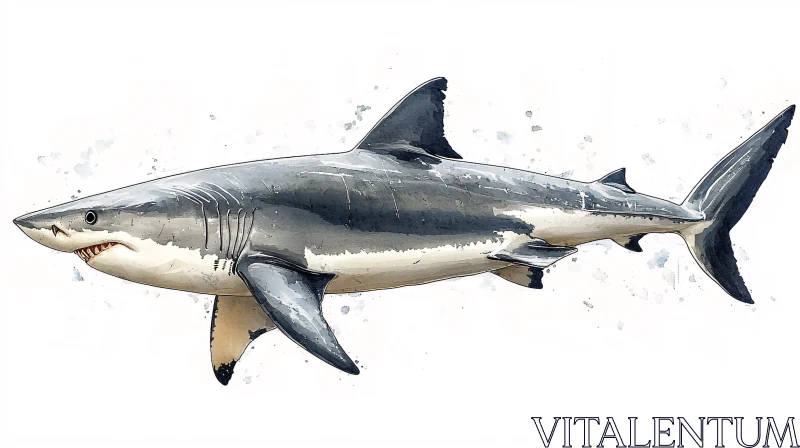 AI ART Detailed Shark Artwork