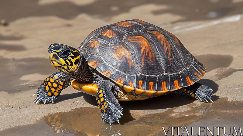 AI ART Vibrant Turtle with Textured Shell