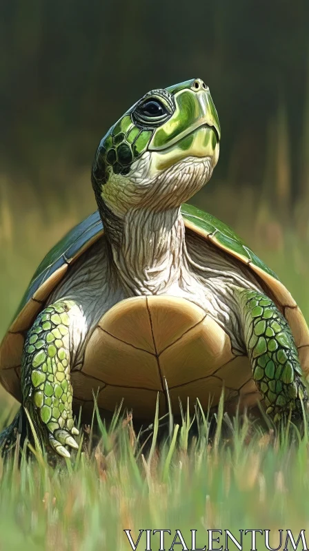 AI ART Sunlit Turtle Portrait