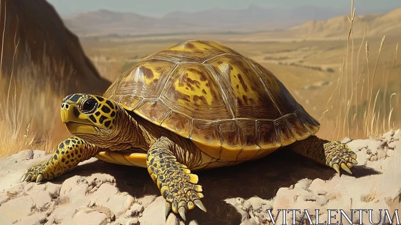 AI ART Tortoise in Sunlit Desert