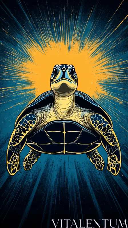 AI ART Stylized Turtle Art